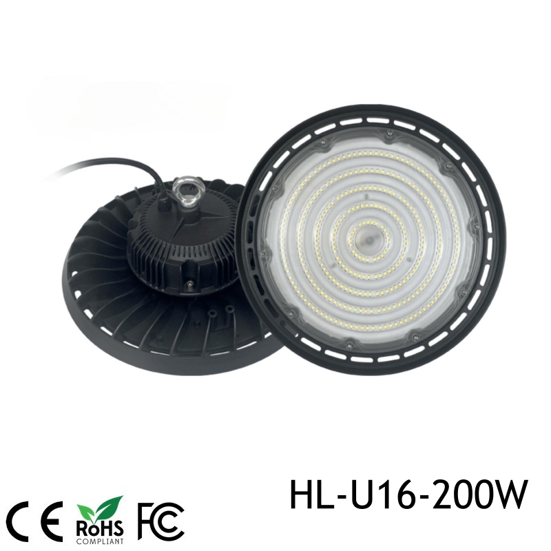 140-150LM/W isolated driver 200W UFO High bay Light 