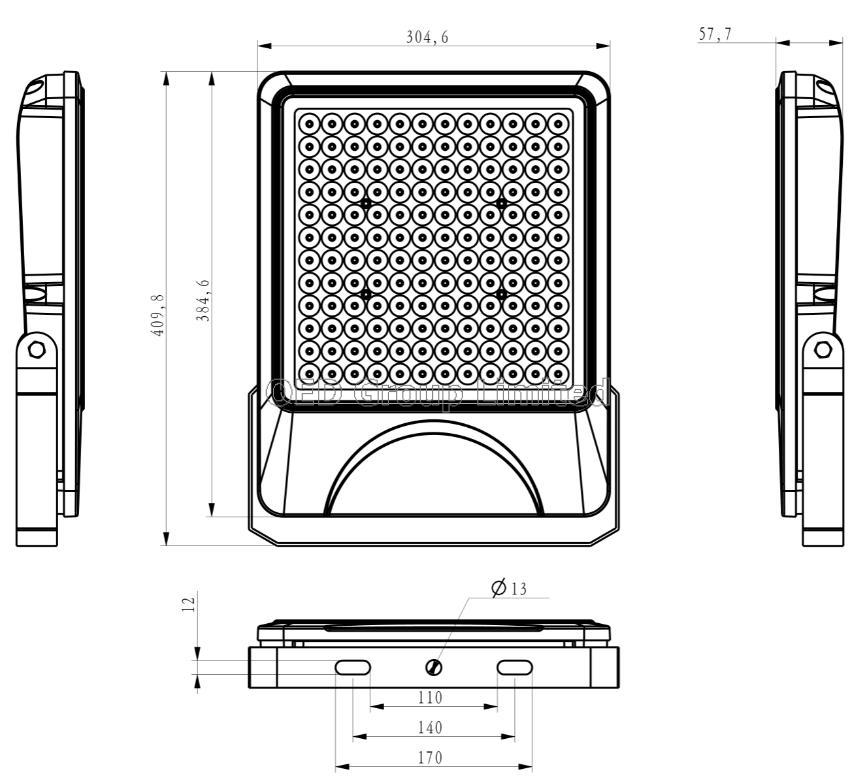 3 Years Warranty 150W IP66 LED Wall Washer lighting Outdoor Lighting die-casting Aluminum radiator Black case