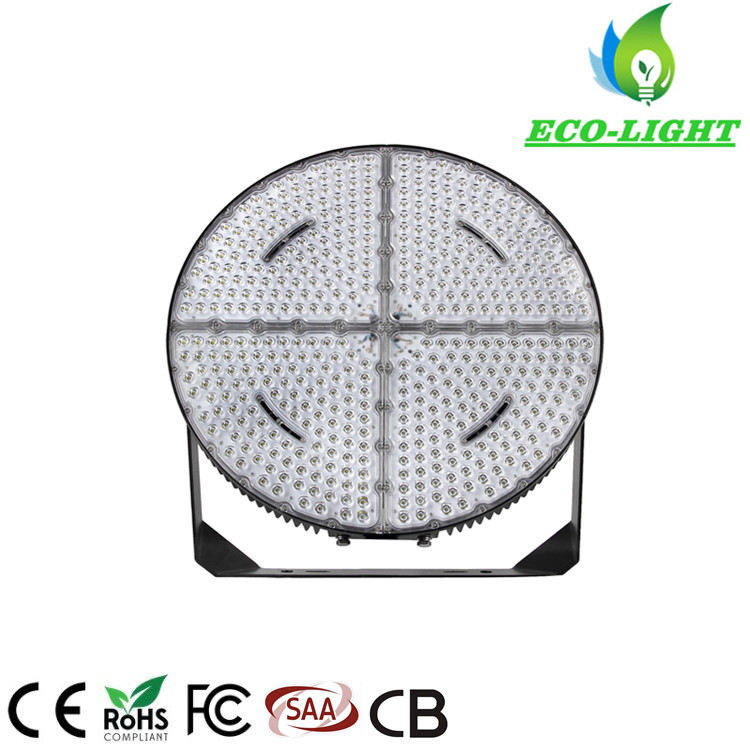  IP65 140LM/W round 1200w LED stadium flood light for football field badminton hall lighting