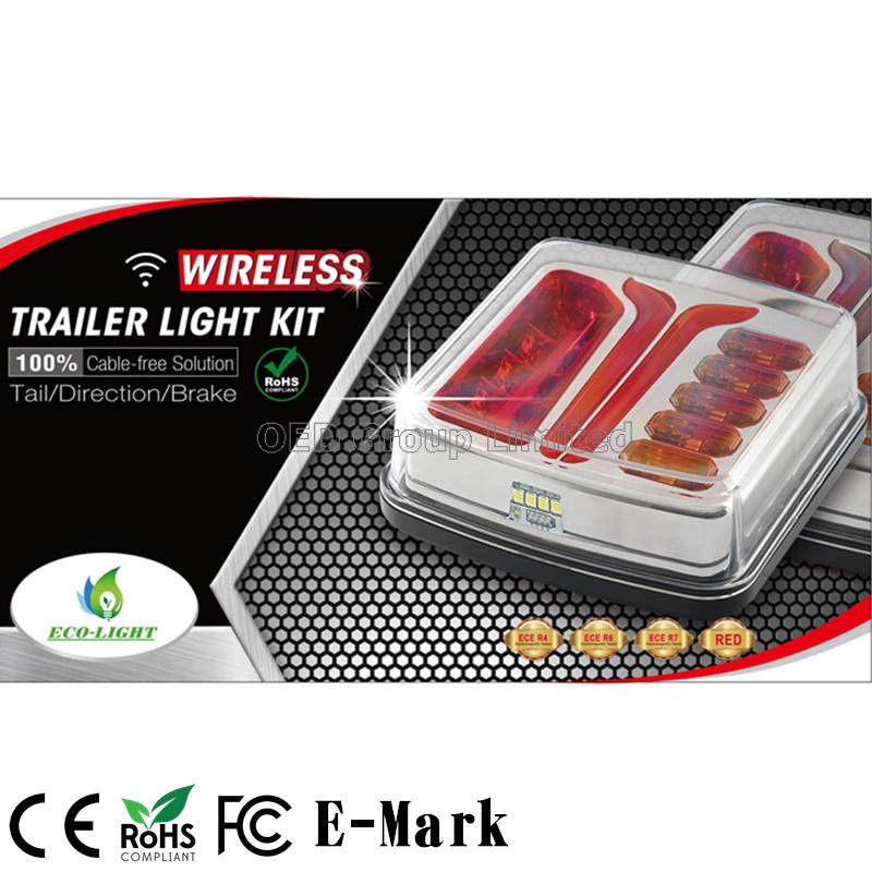 Applied to Tractors Touring Cars and Tugboat E9 Emark Ce RoHS with Transmitter Magnetic LED Wireless Trailer Light Kit