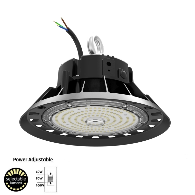 100W 80W 60W adjustable 150LM/W isolated driver ufo light watts switchable UFO Highbay Light